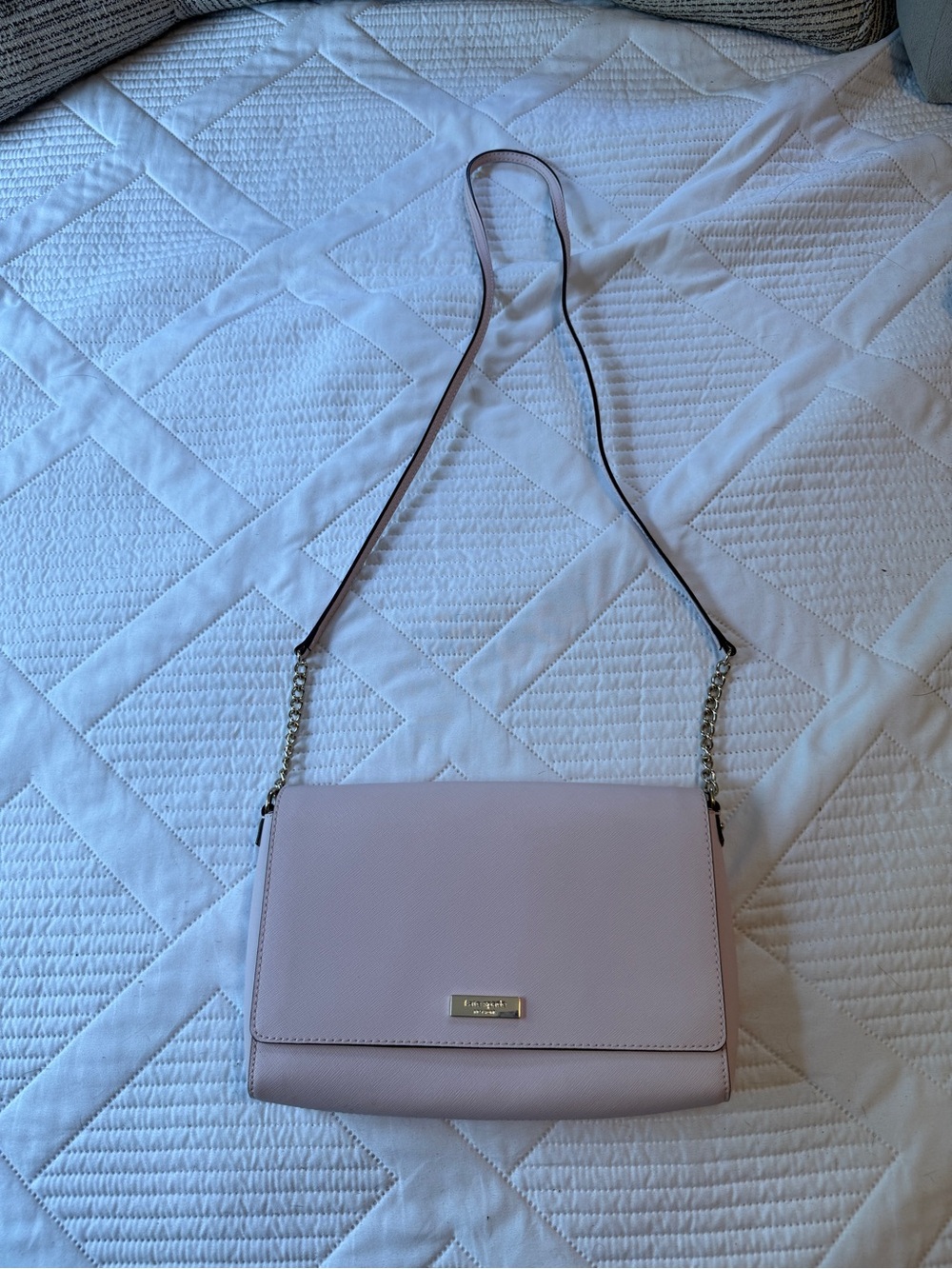 Kate Spade Cameron Light Pink Crossbody Shoulder Bag with Chain Strap